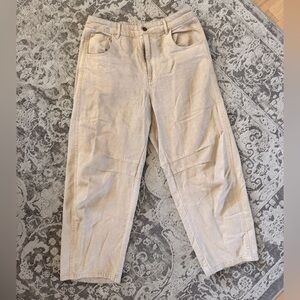 Women's tan barrel jeans YFB